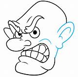 Angry Face Cartoon Draw Drawing Step Easy sketch template