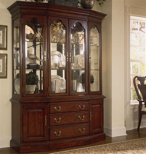 american drew cherry grove  canted glass door china cabinet