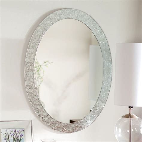 crystal wall mirror 31 elegant frameless living dining room oval round