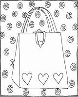 Purse Coloring Pages Hearts sketch template