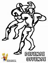 Football Print Coloring Pages Defensive Yescoloring Action sketch template