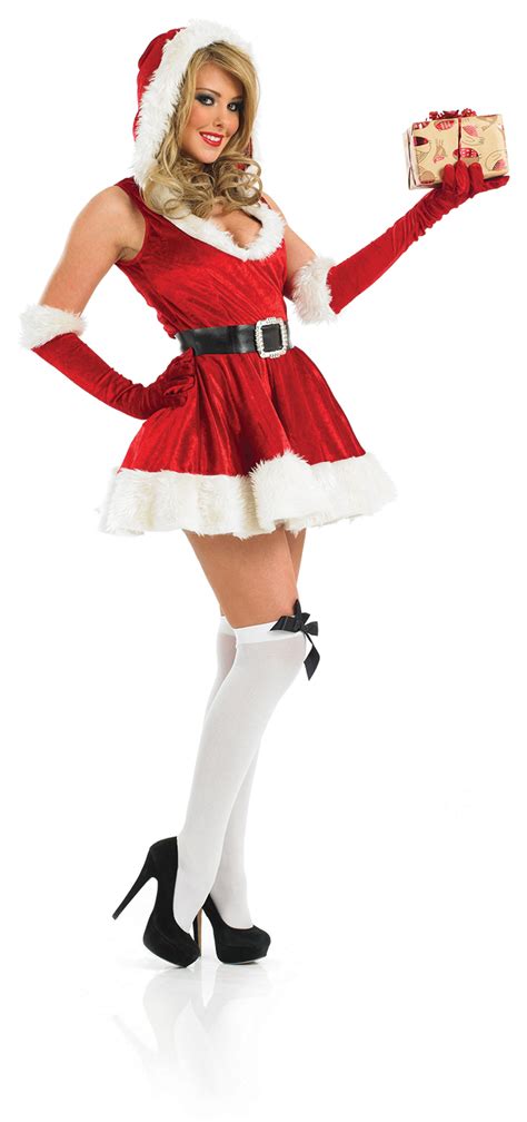 la sra santa claus sexy damas vestido elaborado disfraz de navidad