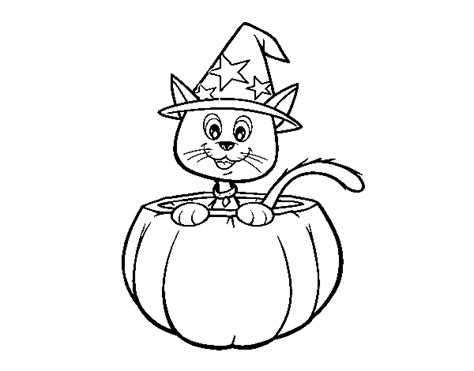 halloween kitten coloring page coloringcrewcom