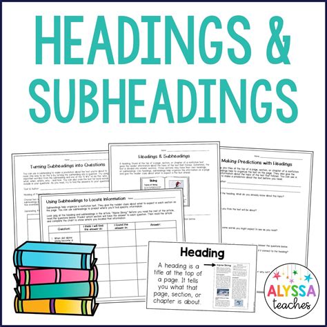 headings  subheadings activities