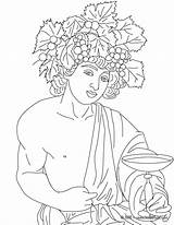 Dionysus Greek Wine sketch template