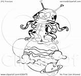 Alien Outline Planet Boy Toonaday Royalty Illustration Cartoon Rf Clip Clipart 2021 Cliparts Clipground sketch template