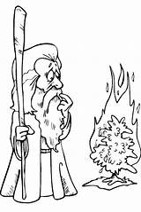 Moses Bush Burning Coloring Cartoon God Pages Meet Form Kids Clipart Size Popular Print Library sketch template