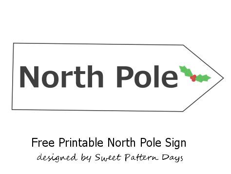 printable north pole sign christmas printables pinterest