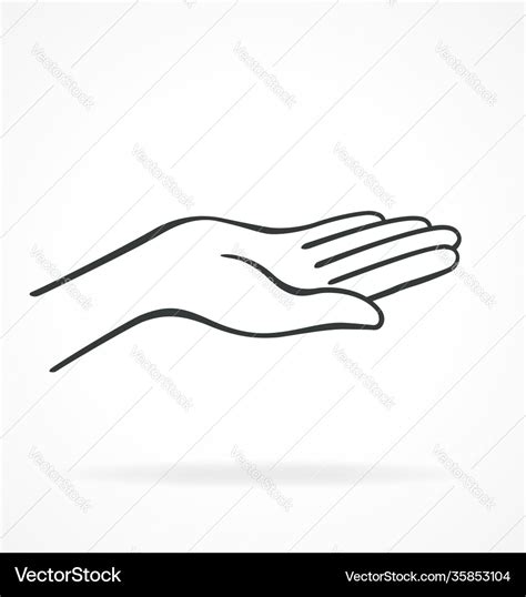 simple open hand outline royalty  vector image