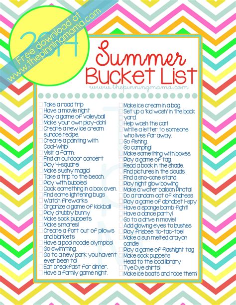summer bucket list  ideas activities  kids  pinning mama