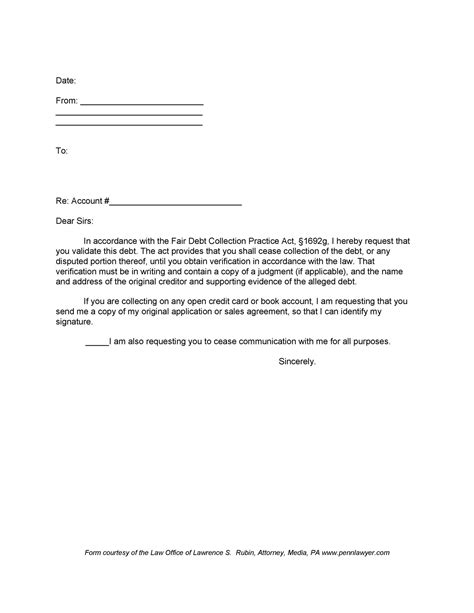 debt collection verification letter collection letter template collection