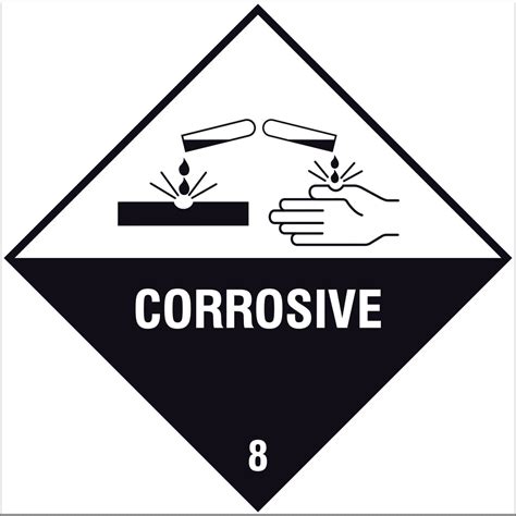 corrosive  label signs  pack permark signs