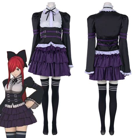 anime fairy tail erza scarlet women dress halloween carnival outfit