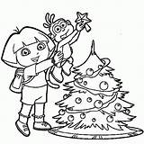 Dora Coloring Pages Explorer Tree Christmas Printable Tico Kids sketch template