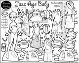 Paper Coloring Doll Printable Baby Pages Dolls Jazz 1920s Age Print Fashion Clothes Paperthinpersonas Historical Color Fashions Colouring Monday Twenties sketch template