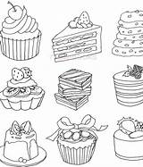 Coloring Pages Baking Book Bakery Pastry Food Cake Colouring Adult Sheets Only Printable Bread Korean Cooking Desert Drawing Adults Own sketch template