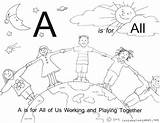 Coloring Pages Teamwork Printable Working Abc Together Color Alphabet Sheets Clipart Cooperative Getcolorings Preschool Theme Print Divyajanani Library Clip sketch template