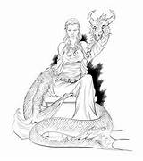 Coloring Fantasy Targaryen Daenerys Thrones Game Comic Nerdy Khaleesi Dragons Lotr Fans Mother Fall sketch template