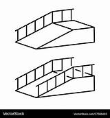 Ramp Disabled Outline Simple Climb Vector sketch template