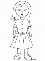 Coloring Girl Pages Girls Little sketch template