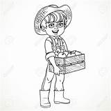 Overalls Farmer Holding Boy Getdrawings Drawing sketch template