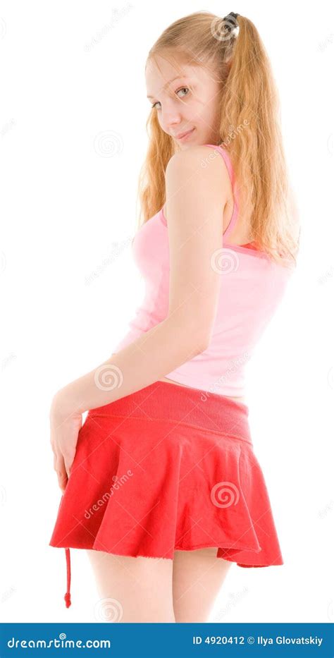 Reizvolles Mädchen Im Kurzen Rock Stockfoto Bild Von Attraktiv Hüfte