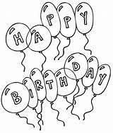 Coloring Birthday Balloons Pages Happy Popular sketch template
