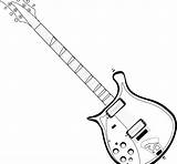 Guitar Electric Coloring Outline Drawing Pages Getcolorings Printable Getdrawings sketch template