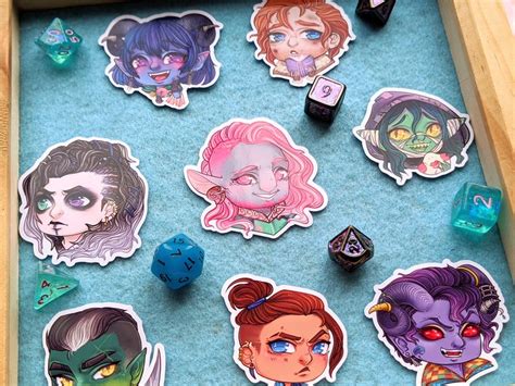 critical role dnd mighty nein chibi stickers jester caleb etsy