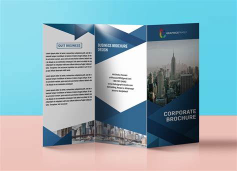corporate business tri fold brochure design template  psd graphicsfamily