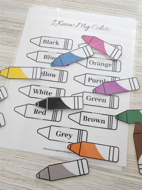 colors kids color chart colors sheet  color etsy