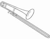 Trombone Sopro Instrumentos Registrato Utente Non Acolore Colorear sketch template
