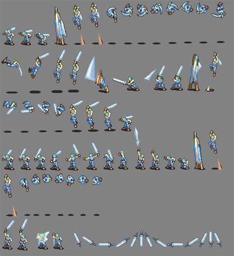 An Old Computer Game Character Set Up With Various Poses And Shapes To