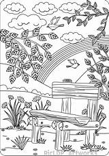 Landschap Zomer Volwassenen Krajobraz Kleurplaat Banc Kleurplaten Dibujos Zen Boyama Sellfy Kolorowanka Malvorlagen Adultes Coloriages Gospodarstwa Letni Adulte Sayfası Mandalas sketch template