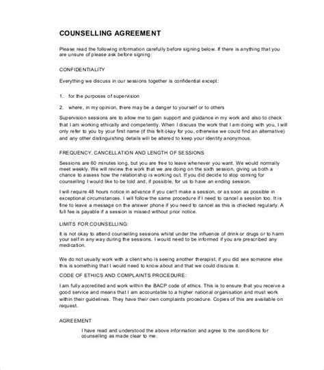 counselling contract  examples format  examples