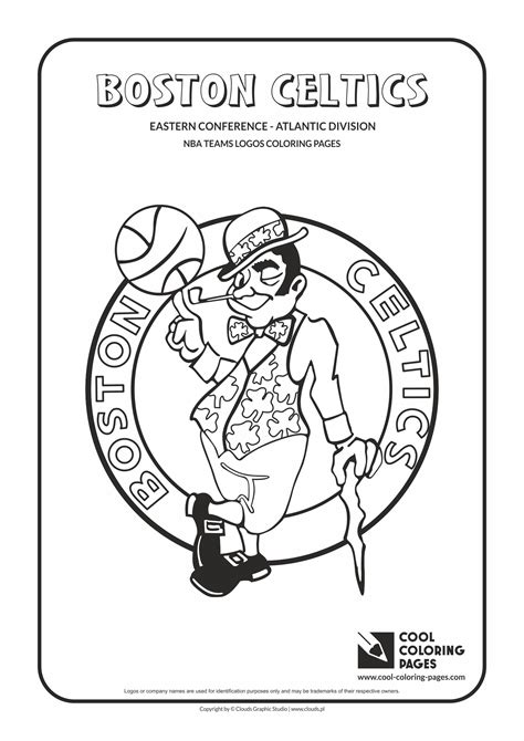 cool coloring pages boston celtics nba basketball teams logos