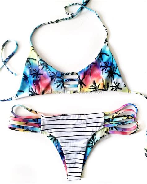 2019 sexy custom printed seamless brazilian bikini for mature women