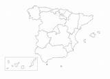 Comunidades Autonomas Mudo Politico Provincias Sausd Galicia Spanish sketch template