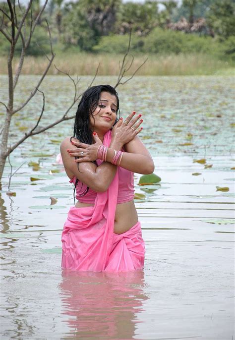 Roopa Kaur Spicy Pink Saree Hot Navel In Tamil Movie Senkadu Beautiful