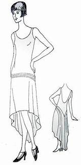 Flapper 20er Schnittmuster Kleid 1920s Neheleniapatterns Getdrawings Kleider Flappers Nehelenia sketch template