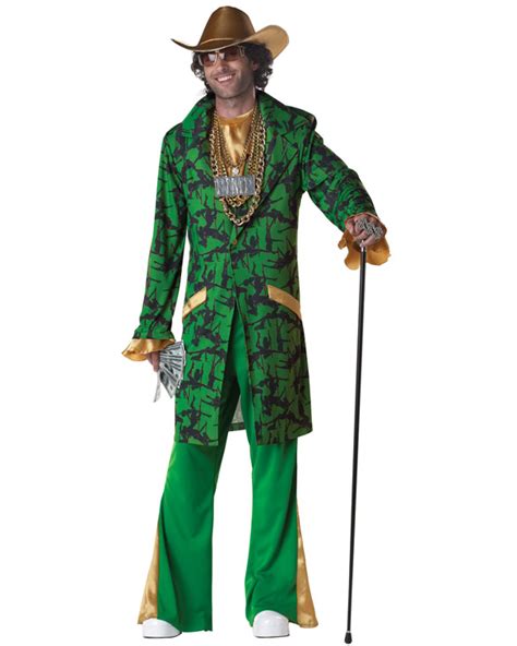 c760 pimpin da ho s 70s green pimp daddy gangster mens fancy dress