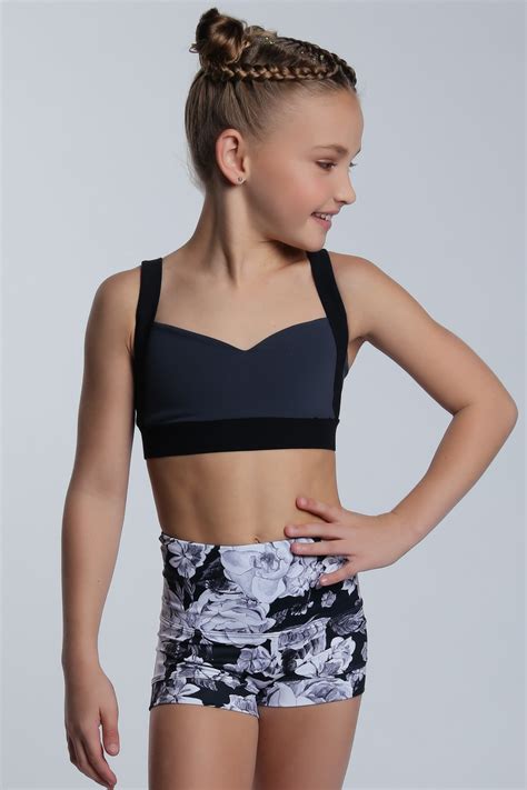 kids dancewear  dance gymnastics cheer high waisted booty mini