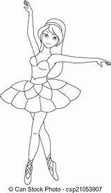 Coloring Ballet Pages Arabesque sketch template