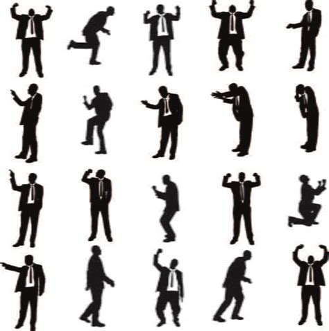 vector set of businessman silhouettes graphics eps uidownload