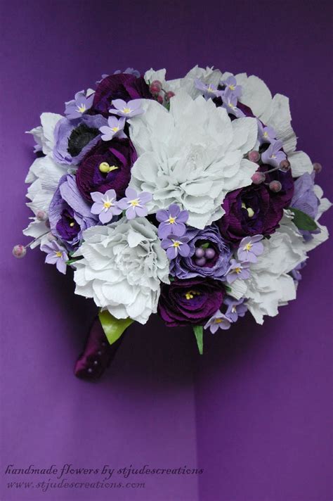 purple  lavender bridal bouquet dahlia ranunculus handmade paper flowers  maria noble