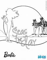 Barbie Beach Coloring Pages Printable Hellokids Print Color sketch template