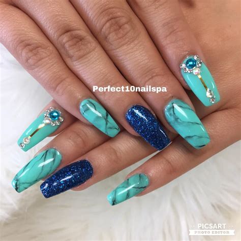 perfect  nail spa  instagram bluenails bluenails glitternails