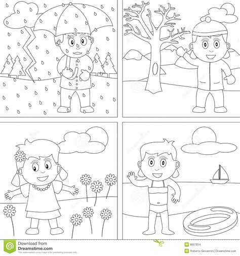 cute  seasons coloring page   adult coloring pages