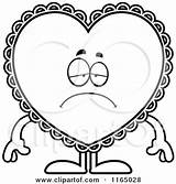 Heart Clipart Mascot Doily Valentine Depressed Cartoon Cory Thoman Vector Outlined Coloring Sick Happy Royalty Sad 2021 Clipartof Collc0121 sketch template