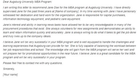 mba reference letter